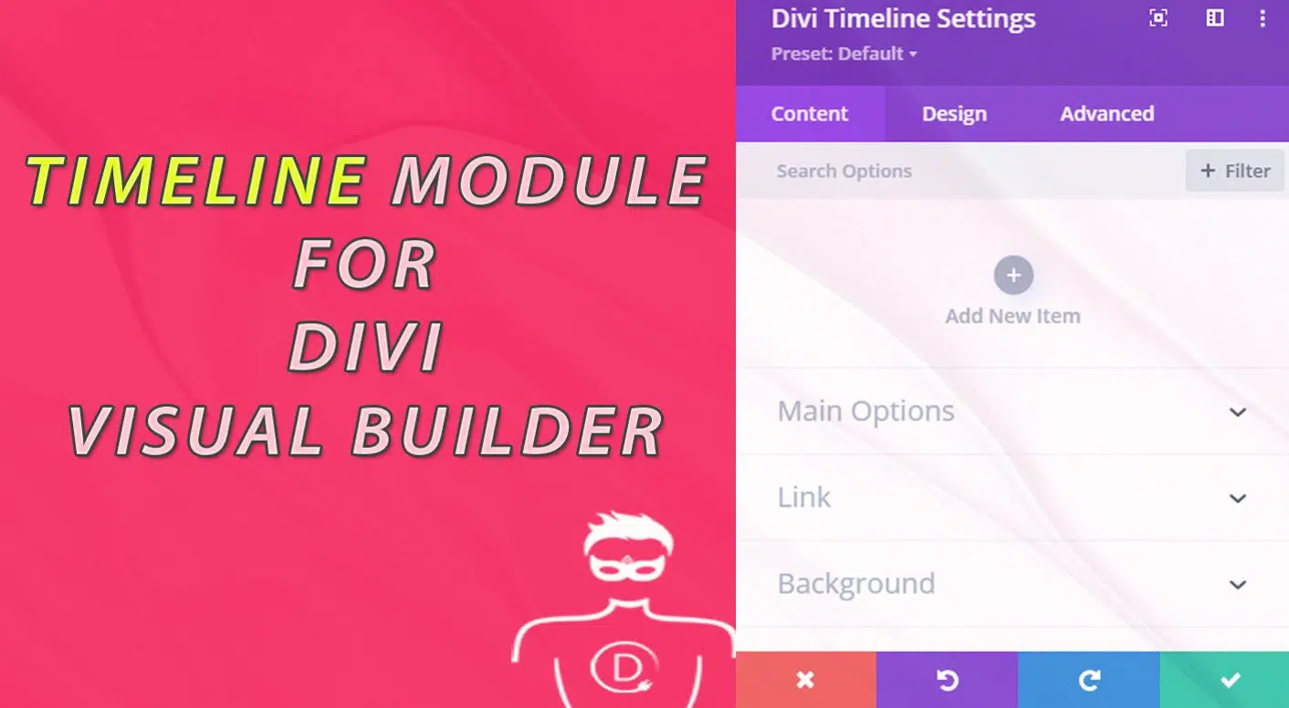 oś czasu wordpress divi
