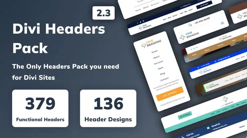 Divi Headers Pack — gotowe nagłówki stron Divi