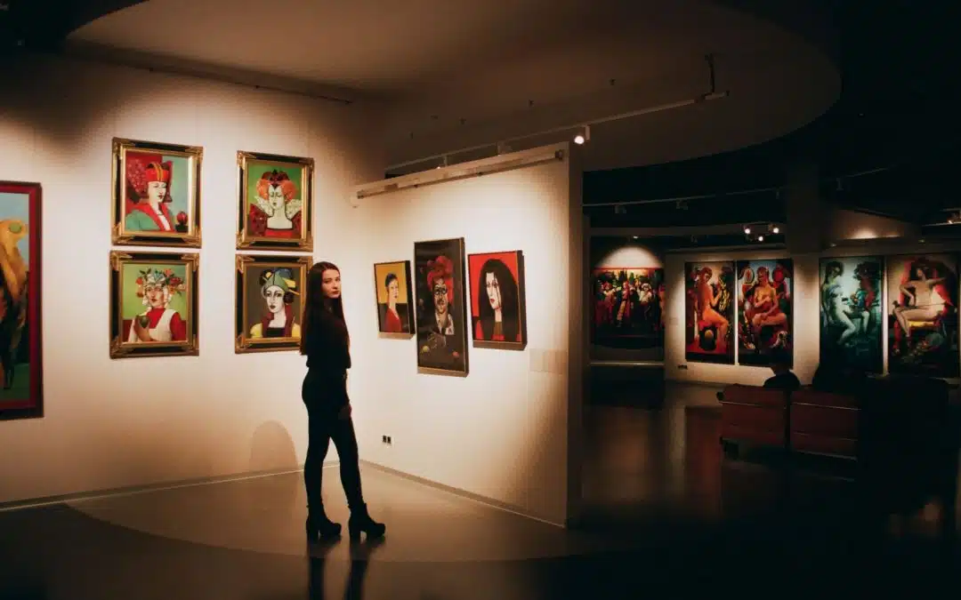 Obrazy prezentowane w galerii sztuki