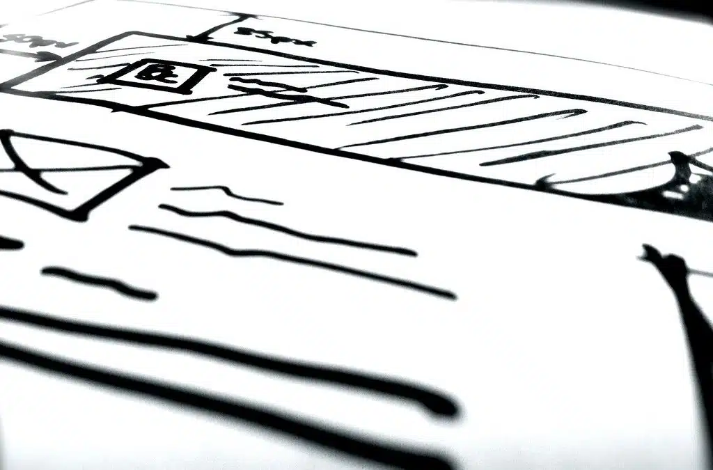 Szkic wireframe projektu strony internetowej